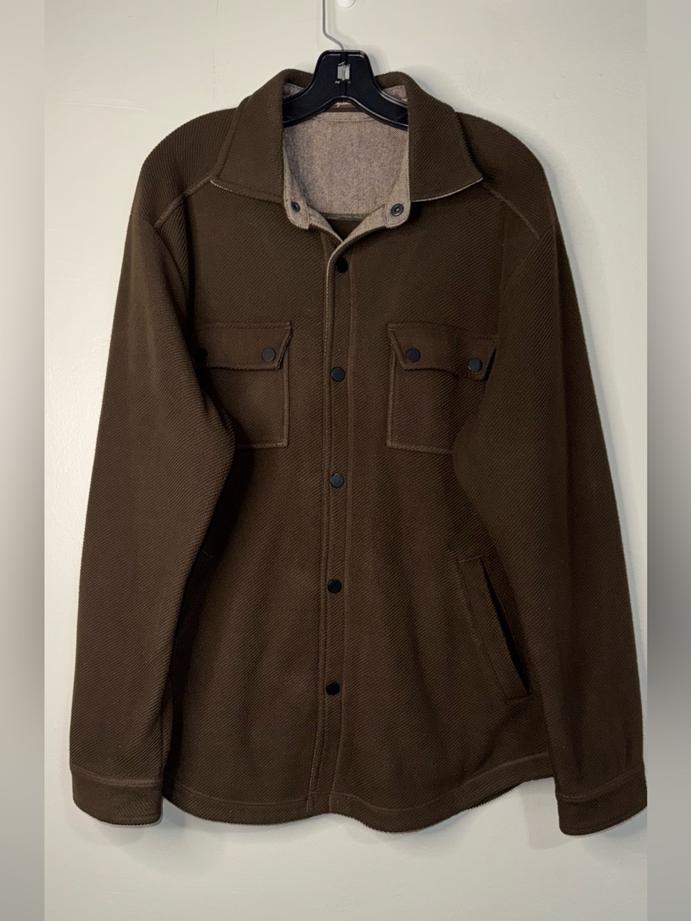 Tommy Bahama Olive Brown Military-Style Snap Jacket